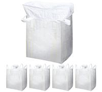 FIBC Bulk Bags 1 Ton Bag 35"L x 35"W x 43"H 2200lbs Swl Woven Polypropylene Sack Heavy Duty One Ton Sandbags Duffle Top Flat Bottom for Sand, Industrial, Produce, Fruit, Transport (5 Pack)