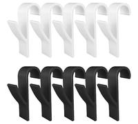 Fibclhaz 10 PCS Towel Radiator Brackets Hooks Round Towel Rail Radiator Hooks Movable Towel Rail Hanger Hooks for Rack Shelf Closet Hooks All Standard Radiators