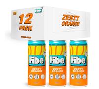 FIBE Prebiotic Soda | Boosts Immune System | Low Calories | Vitamin B&C | Vegan & Gluten Free | Recyclable & Sustainable - 12 x 250ml (12x, Zesty Orange)