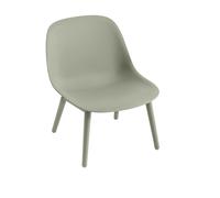 Fiber Armchair w. Wood Base Dusty Green