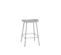 Fiber Bar Stool w. Tube Base Gray/ Gray H66 cm
