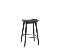 Fiber Bar Stool w. Wood Base Black/ Black H66 cm