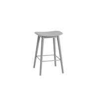 Fiber Bar Stool w. Wood Base Gray/ Gray H66 cm