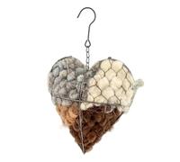 Fiber Bird Nest Heart | 3 Cm Handmade Bird Nest | Refillable Birdhouse Nesting Box Heart Shape From Natural Fibers Holder For Balcony Garden Terrace Outdoor Decoration