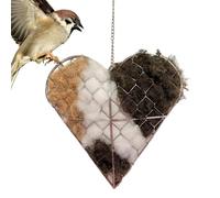 Fiber Bird Nesting Heart | Metal Hangable Ornament - Outdoor Bird Nesting Heart Decor,for Garden Patio Courtyard Backyard Park Homeowners Gardeners