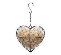 Fiber Bird Nesting Heart - Organic Crafted Outdoor Ornament, Biodegradablee Twine Structure, Heavy Duty Charming Suspended Form | Comfortable Resting Space For Backyard Wildlife Watching Landscape
