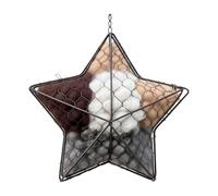 Fiber Bird Nesting Material - Pentagram Garden Decor Nest, Outdoor Nest Box with Natural Fill, Bird House with Hanging Mount, Garden Cage Decor, Nesting Box for Backyard Patio Balcony Tree