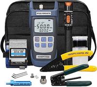 Fiber Cleaning Tools,19pcs Ftth Optic Tool Kit with Cleaver, CFS-3 Three-Port Stripping Pliers, -70~+10dbm Optical Power Meter Visual Fault Locator 10mw