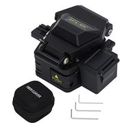 Fiber Cleaver Tool Kit Optical Cable Cutting High Accuracy Automatic Return Tungsten Steel Blade for Fiber Optic Splicing Black Aluminum Alloy with Waste Box