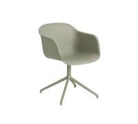 Fiber Dining Chair w. Armrests and Swivel Base Dusty Green