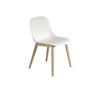 Fiber Dining Chair w. Wood Base White/ Oak