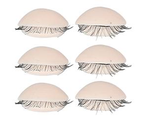 Fiber False Eyelashes for Mannequin Head, Realistic Human-Like Appearance, Suitable for Pink Makeup Practice, Professional Eyelash Extension Training Tool