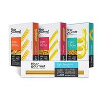 Fiber Gourmet Low Carb Pasta Variety Pack - Spaghetti, Rotini, Penne, Elbows - High Fiber, Keto Friendly, Non-GMO, Vegan, Kosher - Made in Italy with 48% Fewer Calories and Reduced Net Carbs