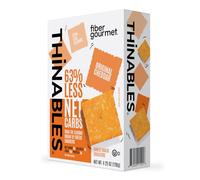 Fiber Gourmet Original Cheddar Thinables Baked Cheese Crackers - Low Calorie, High Fiber Snack - 6g Net Carbs, 70 Calories, 13g Fiber, 5g Protein - Kosher, Made in USA with Real Cheese - 4.25 oz