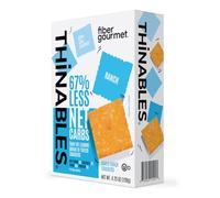 Fiber Gourmet Ranch Thinables Baked Cheese Crackers - Low Calorie, High Fiber Snack - 6g Net Carbs, 70 Calories, 13g Fiber, 5g Protein - Kosher, Made in USA with Real Cheese - 4.25 oz