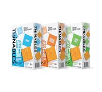 Fiber Gourmet Thinables Cheese Crackers, 3-Flavor Variety Pack (Original, Pepper Jack, Ranch) - 70 Calories, 13g Fiber, 5g Protein - 3 x 4.25 oz Packs
