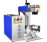 Fiber Laser Marking Machine 50W Fiber Laser Engraver Laser Engraving Machine 200X200mm 1064nm Solid State Marking Engraving Machine for Metal Aluminum Steel Gold Silver Jewelry with Rotary Shaft