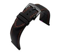 Fiber Nylon Leather Watch Strap, Compatible With Tudor Mido Tag Heuer Citizen Seiko Huawei, 20mm 21mm 22mm 23mm Waterproof Male Canvas Replacement Wrist Band(Black Orange b pin,24mm)