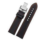Fiber Nylon Leather Watch Strap, Compatible With Tudor Mido Tag Heuer Citizen Seiko Huawei, 20mm 21mm 22mm 23mm Waterproof Male Canvas Replacement Wrist Band(Black Orange silverF,23mm)