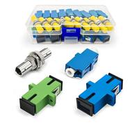 Fiber Optic Adapter Kit, 40-Piece LC/SC/APC/ST Simplex Fiber Coupler Kit for Data Center, FTTH & Network Cabling, Includes Premium Snap-Lock Hard Case