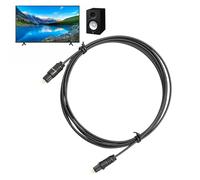 Fiber Optic Cable - Digital Audio Cord, 1.5m Optical Line for Home Theater, Signal Wire with Metal Connectors, Audio Equipment, Transmission Cable for Sound Bar and Television Systems