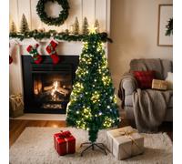 Fiber Optic Christmas Tree Pre Lit Artificial for Home Office Party Green 1PCS