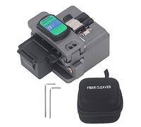 Fiber Optic Cleaver Automatic Blade Return 0.5° Cutting Angle 3 in 1 Optical Fiber Cutter Splicing Tool for 0.25mm and 0.9mm Fiber with 125μm DIA Includes Storage Box