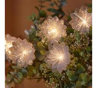 Fiber Optic Flower Fairy Lights, 2M 10 LED Flower String Lights, Fairy Decorative Lights Battery Operated for Bedroom Wedding Christmas Party Easter Cottage Decoration (Warm White)