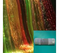 Fiber Optic Luminous Fabric LED Rainbow Luminous Color Changing Fabric Flashing Rave Fiber Optic Light Up Hip Hop Festival (black20cm/0.65inch*100cm/3.2inch)