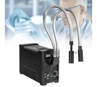 Fiber Optic Microscope Illuminator - 150W Halogen Cold Light Source with Dual Gooseneck Adjustable Aperture, Wavelength 570-900 NM for Lab Research and Scientific Experiments