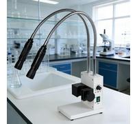 Fiber Optic Microscope Illuminator, 20W Gooseneck LED Lights, Adjustable Brightness and Aperture, Ideal for Stereo Zoom Microscopy, PCB Repair and Maintenance