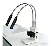Fiber Optic Microscope Illuminator, 20W LED Dual Gooseneck Lights, Adjustable Brightness, 6000K Color Temperature for PCB Repair and Stereo Zoom Applications