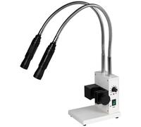 Fiber Optic Microscope Illuminator, LED Cold Light Source with Adjustable Brightness, 6000K, Flexible 500mm Gooseneck Arms for Stereo Zoom Microscopes