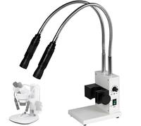 Fiber Optic Microscope Illuminator with Dual Gooseneck LEDs for Enhanced Lighting in Stereo Zoom Microscopy, Ideal for Close-up Observations and Detailed Analysis