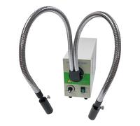 Fiber Optic Microscope Illuminators, Cold Light Source Fiber Microscope, 30W LED Dual Gooseneck Lights, Adjustable Aperture Size, for Scientific Experiments