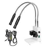 Fiber Optic Microscope Light, LED Gooseneck Illuminator with Adjustable Brightness & Angle, 6000K Spot Light Source for Stereo Zoom Microscopes