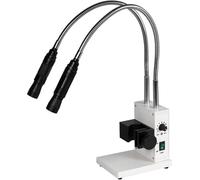 Fiber Optic Microscope Light Source With Adjustable Brightness And Aperture, Dual Gooseneck Led Lights For Stereo Zoom Microscopy