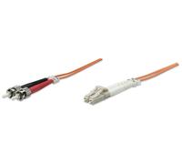 Intellinet Fiber Optic Patch Cable, OM2, LC/ST, 2m, Orange, Duplex, Mu
