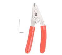 Fiber Optic Stripper 3 Hole Adjustable Caliber Wire Stripping Tool with Safety Lock Auto Reset Spring for Cable Electrical Work Stainless Steel Rubber Handle (Orange)