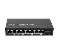 Fiber Optic Transceiver, Fiber Optic Ethernet Media Converter 1 Optical Port Up to 25km Tx1310nm RJ45 Port Single Fiber Single Mode for Home (UK Plug)