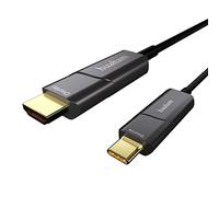 Fiber Optic USB C to HDMI Cable 7.5m, huaham Type C to HDMI 2.0 Cable 4K@60Hz, Thunderbolt 3 Compatible with MacBook Pro/Air, Pad Pro/Air, Surface Go, Tablets, Laptops