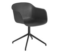 Fiber Recycled Plastic Chair with Armrests Black one size