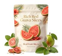Fiber-Rich Red Guava Slices, Dried Fruits Snacks Guava, Natural Sweet, Soft Chewy Non-Gmo, Gluten Free & Low Calorie - Sugar Free Snacks in A Resealable Bag for All Ages-200g (1pc)
