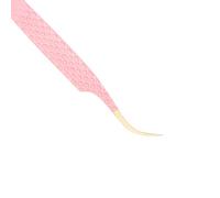 Fiber Tip Eyelash Tweezers Professional Stainless Steel Tweezers Lash Extension Isolation Volume Classic Lashes Curved Straight Tweezer with Measurements - Pink Lavi Lashes (Curved)
