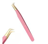 Fiber Tips Professional L Shape Volume Lash Tweezers for Eyelash Extensions With False Lash