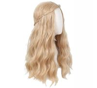 Fiber Wigs Middle Part Braided Long Curly Hairpiece With Comfortable Net Liner For Women Various Styling Natural Looking Synthetic Hairpiece