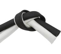 Fiberglass Braided Cable Sleeve | White/Black ID 1-40mm: 600 deg C High Temperature Wire ion(WHITE,ID 4mm)