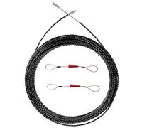 Fiberglass Cable Puller Fish Tape 5mm x 30m Black 3 pcs for Electricians