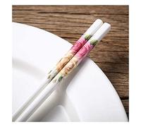 Fiberglass Chopsticks 10 Pair Chinese Style Porcelain ,25cm /9.8inch Reusable Modern Non-Slip Ceramic with Delicate Box