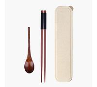 Fiberglass Chopsticks 3 Pieces Portable with Case,Reusable Flatware Set,Wooden Travel Chop Sticks with Handle